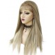 Curly blonde lace front long wig