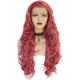 Pink lace front wig long curly synthetic color wig