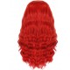 Perruque cheveux rouge longue bouclée dentelle devant 