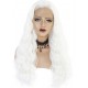 Optical white curly wig lace front