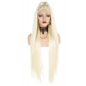 Straight bright wig extra long lace front blonde wig