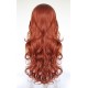 Red hair curly long wig lace front