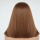 Medium long straight brown wig with bangs