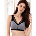 Zip Front Grey Pocket Bra for Silicone Breast Forms