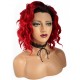 Bright red lace front curly red hair wig