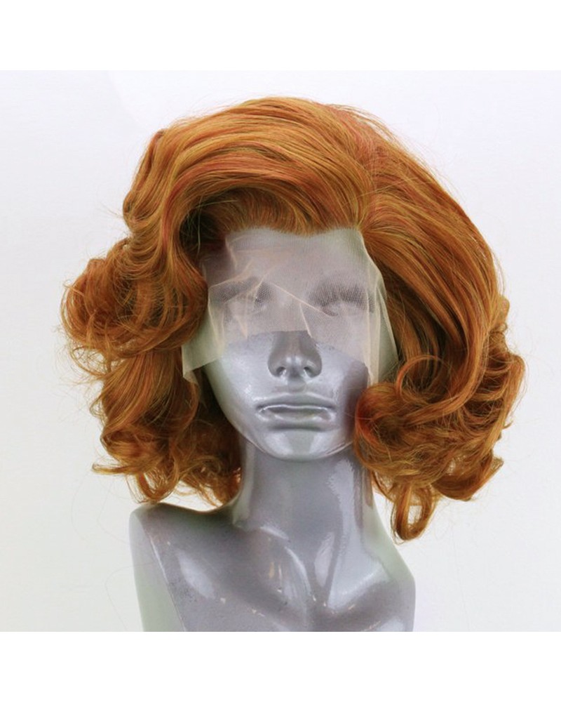 Gold lace front curly blonde hair wig