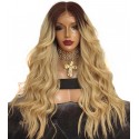 Lace front blonde wavy wig 130 % density