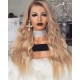 Lace front blonde wavy long wig