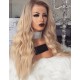 Lace front blonde wavy long wig
