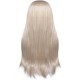 Long straight light golden wig with bangs