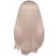 Long straight light pink wig with bangs