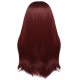 Straight long dark brown brunette synthetic wig