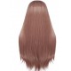 Straight long pinkish-brown synthetic wig