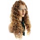 Curly honey blonde lace front wig