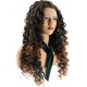 Curly ombre brown synthetic lace front wig