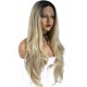 Brown to blonde long lace wig