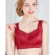 Wide strap Leisure Wine Color Bras with Silicone Breast Forms