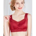 Wide Strap Leisure Wine Color Bras with Silicone Breast Forms