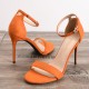 Sandale à talons aiguilles orange daim grande taille