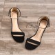 Black suede stiletto sandal ankle strap