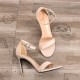 Nude stiletto sandal ankle strap suede