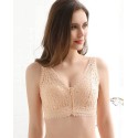 Flower Lace Font-Zip Bralette with Silicone Breast Forms