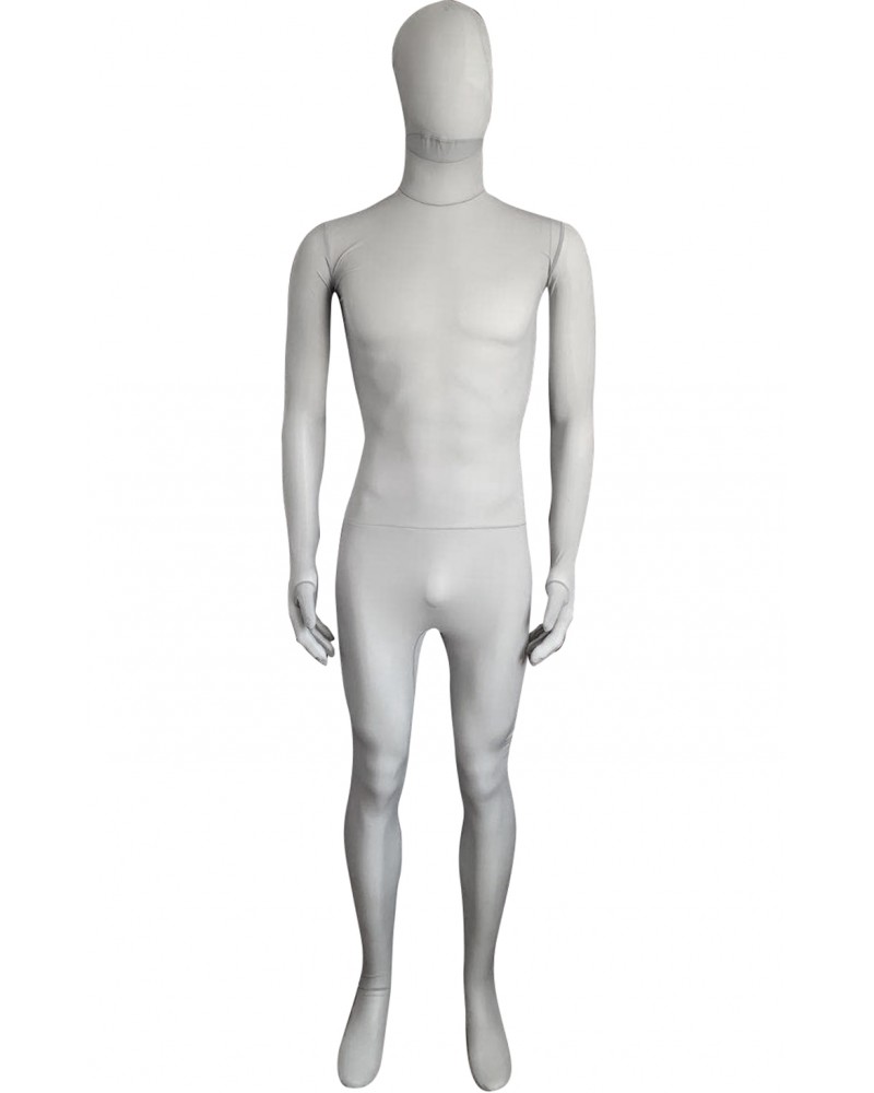 Light Grey Silk Lycra Unisex Zentai Suit