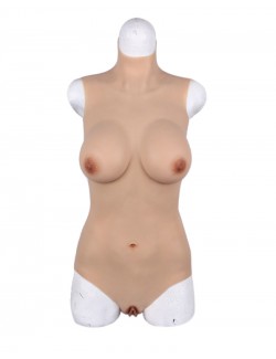 Mâle à femelle combinaison silicone faux seins travestis