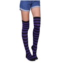 Black&Purple Striped Over-the-Knee Socks