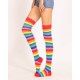 Neon Rainbow Thigh High Socks
