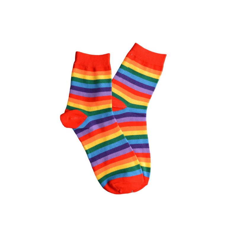 Rainbow Striped Unisex Crew Socks 6-pack - Super X Studio