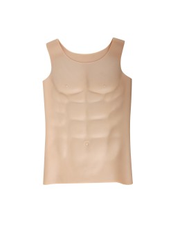 Dark skin male chest silicone muscle cosplay props vest