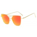 Red orange lenses retro frame sunglasses