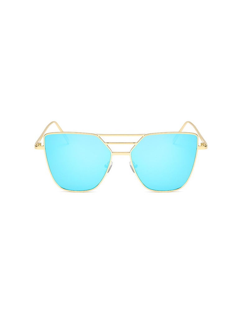 Blue lenses retro frame sunglasses