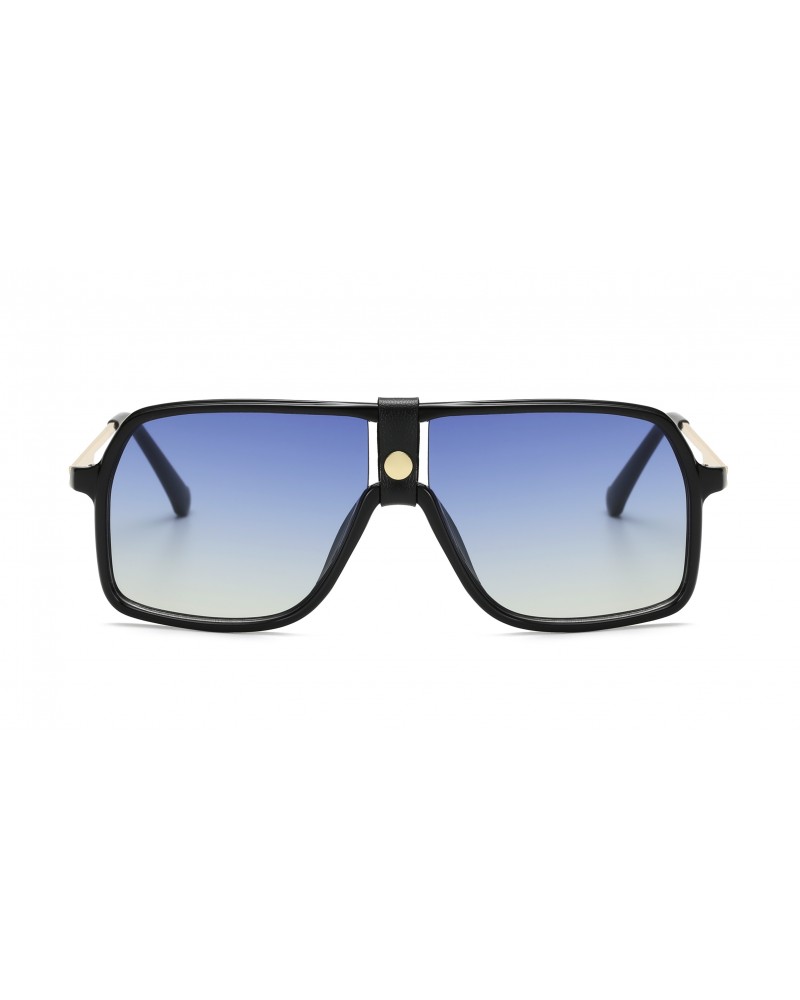 Unisex gradual blue lens retro frame sunglasses
