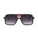 Unisex gradual black lens retro frame sunglasses