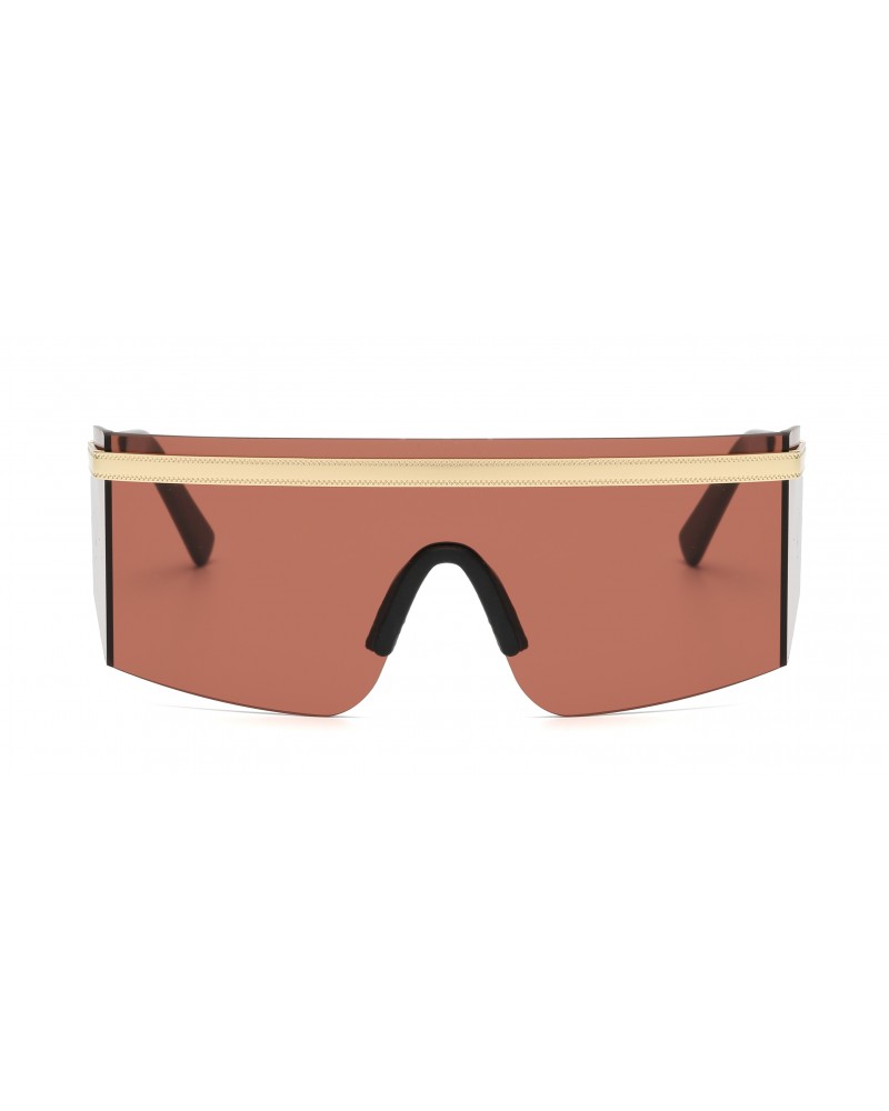Unisex square sunglasses with gold frame