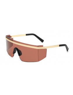 Unisex square sunglasses with gold frame