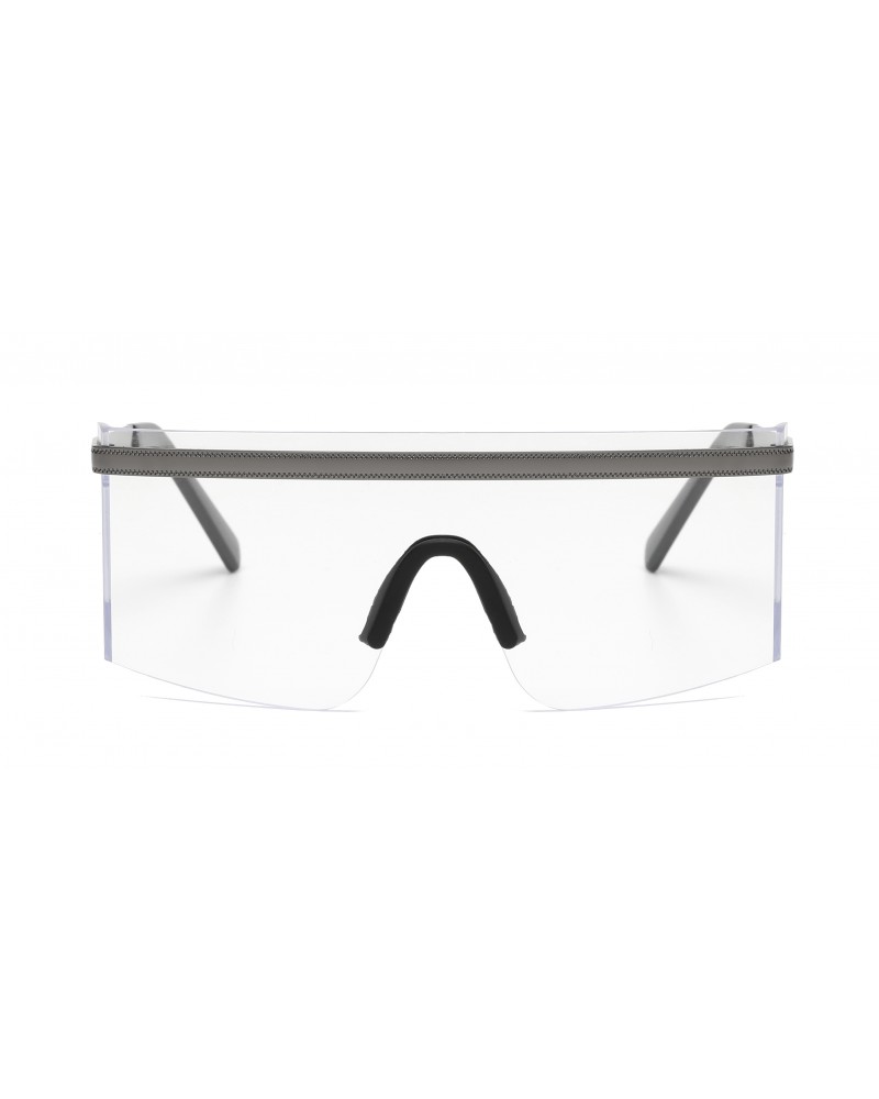 Lunettes goggle carrées unisexes lentille transparente designer 