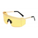 Square sunglasses yellow lens retro brand designer