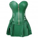 Robe corset bustier verte à lacet au dos