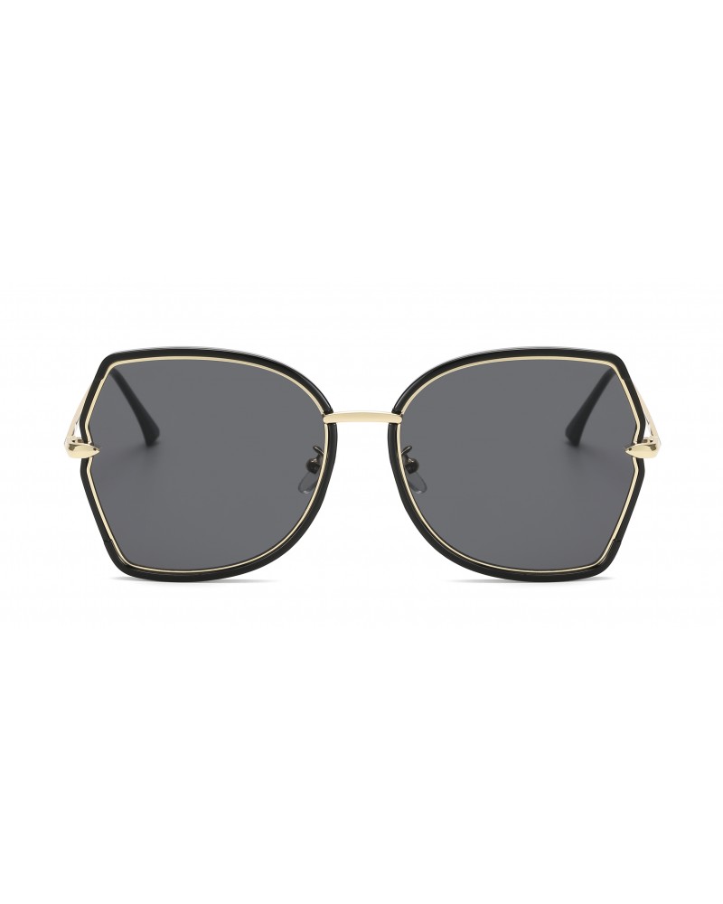 Black lens gold frame designer sunglasses