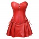 Red Retro Palace Gothic Strapless Strap Body Corset Dress