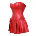 Robe corset bustier vintage gothique rouge en nylon