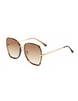 Gradient lenses sunglasses leopard frame