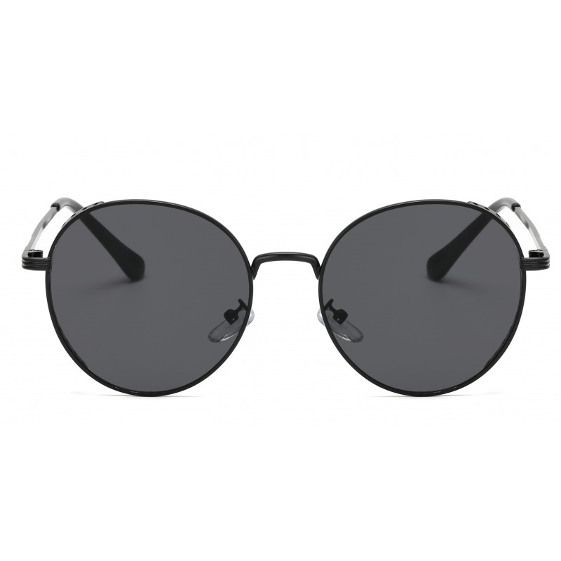 Circular black frame black lens sunglasses - Super X Studio