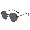 Circular black frame black lens sunglasses