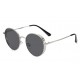 Circular silver frame black lens sunglasses