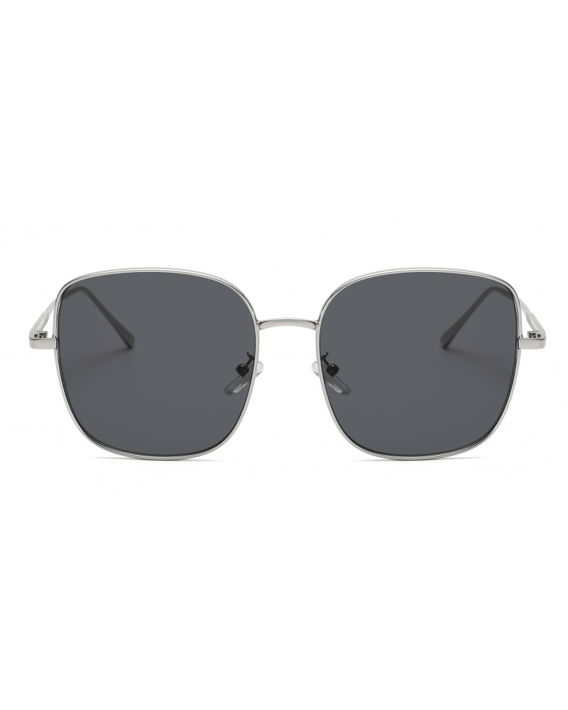 Round sunglasses silver frame and smoke - Super X Studio