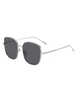 Round sunglasses silver frame and smoke